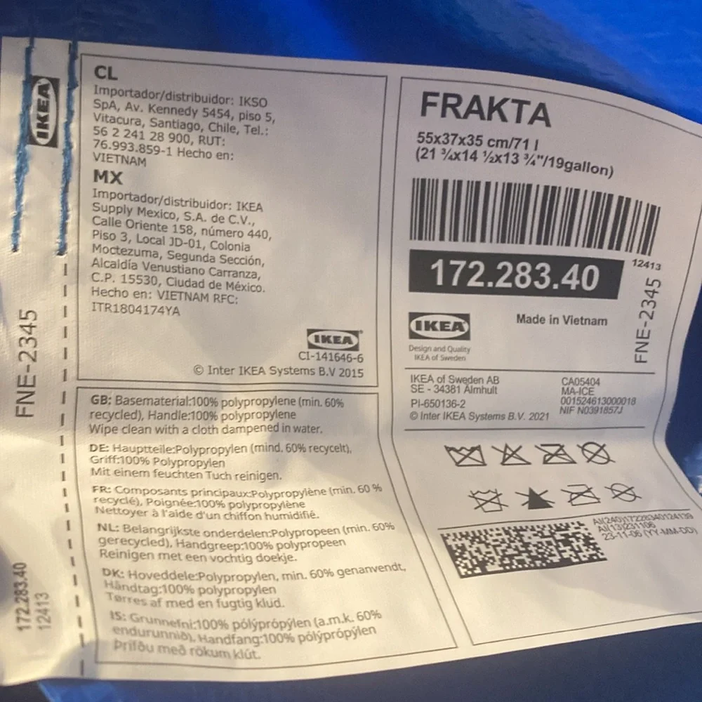 2 NWT Large IKEA Bags